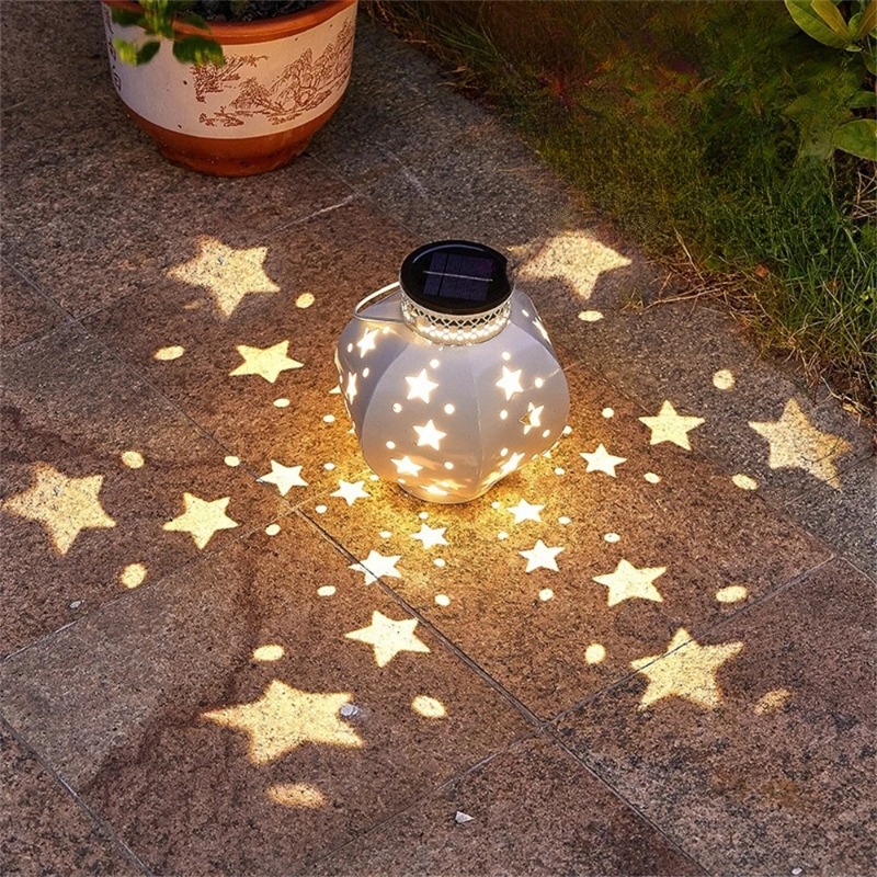 Outdoor Lighting Setup - Garden Star Projector Lamp Hanging Solar