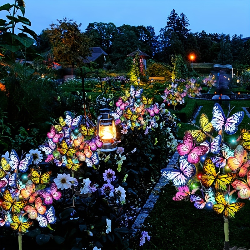 Outdoor Lighting Setup - Solar LED Butterfly Garden Lights Waterproof