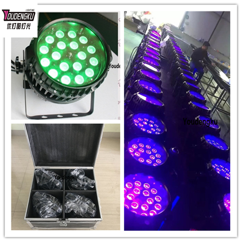 Outdoor Lighting Led Fixtures - 4 pieces with flycase 18*18w RGBAW-UV