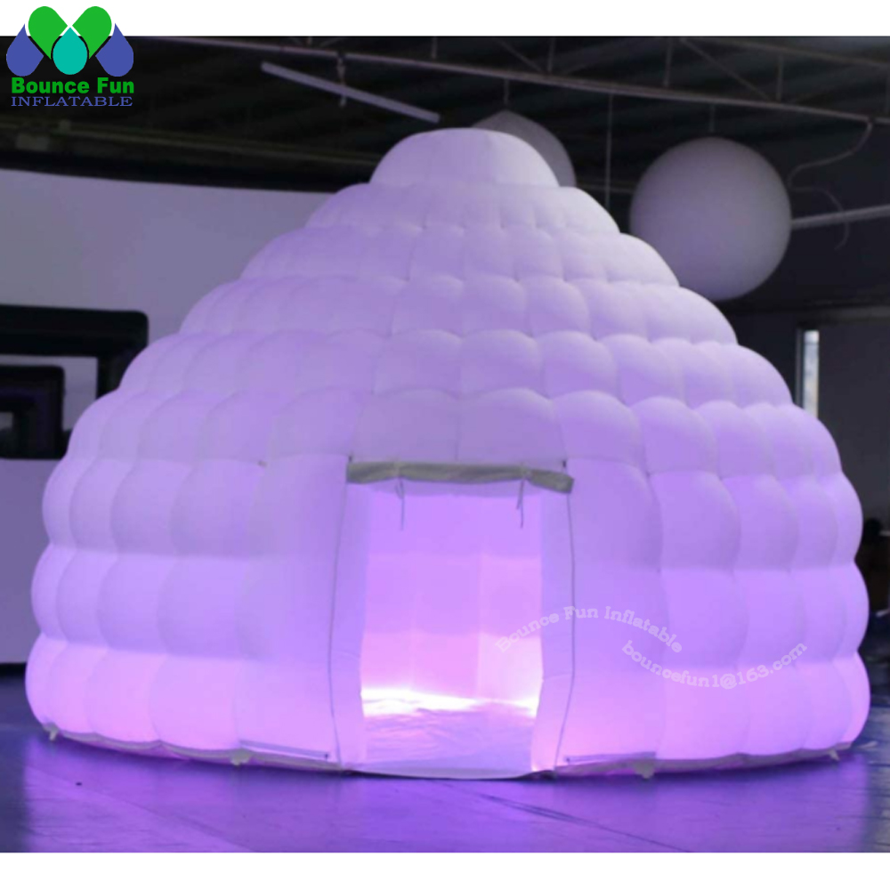 Outdoor Lighting Rental For Party - White Inflatable Igloo Dome Tent With