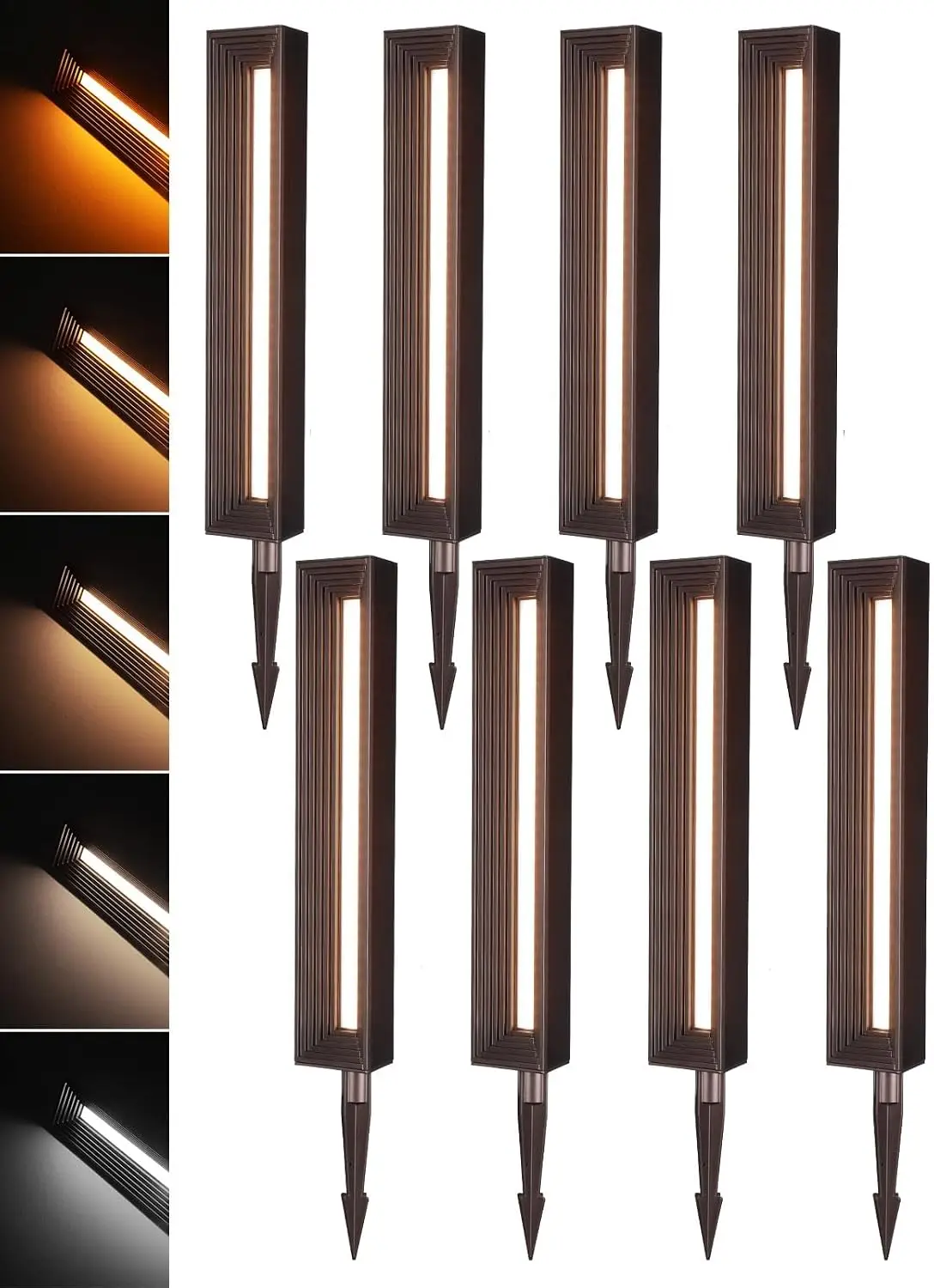 Outdoor Lighting Low Voltage - 8-Pack 5CCT Low Voltage Landscape Lights,