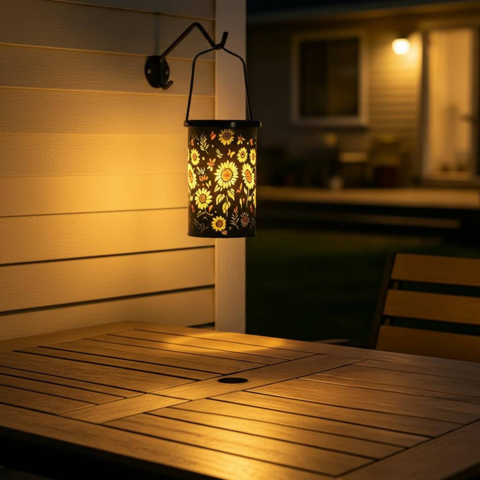 Solar Lantern Hanging - Floral Lantern Vintage Design Hanging Solar