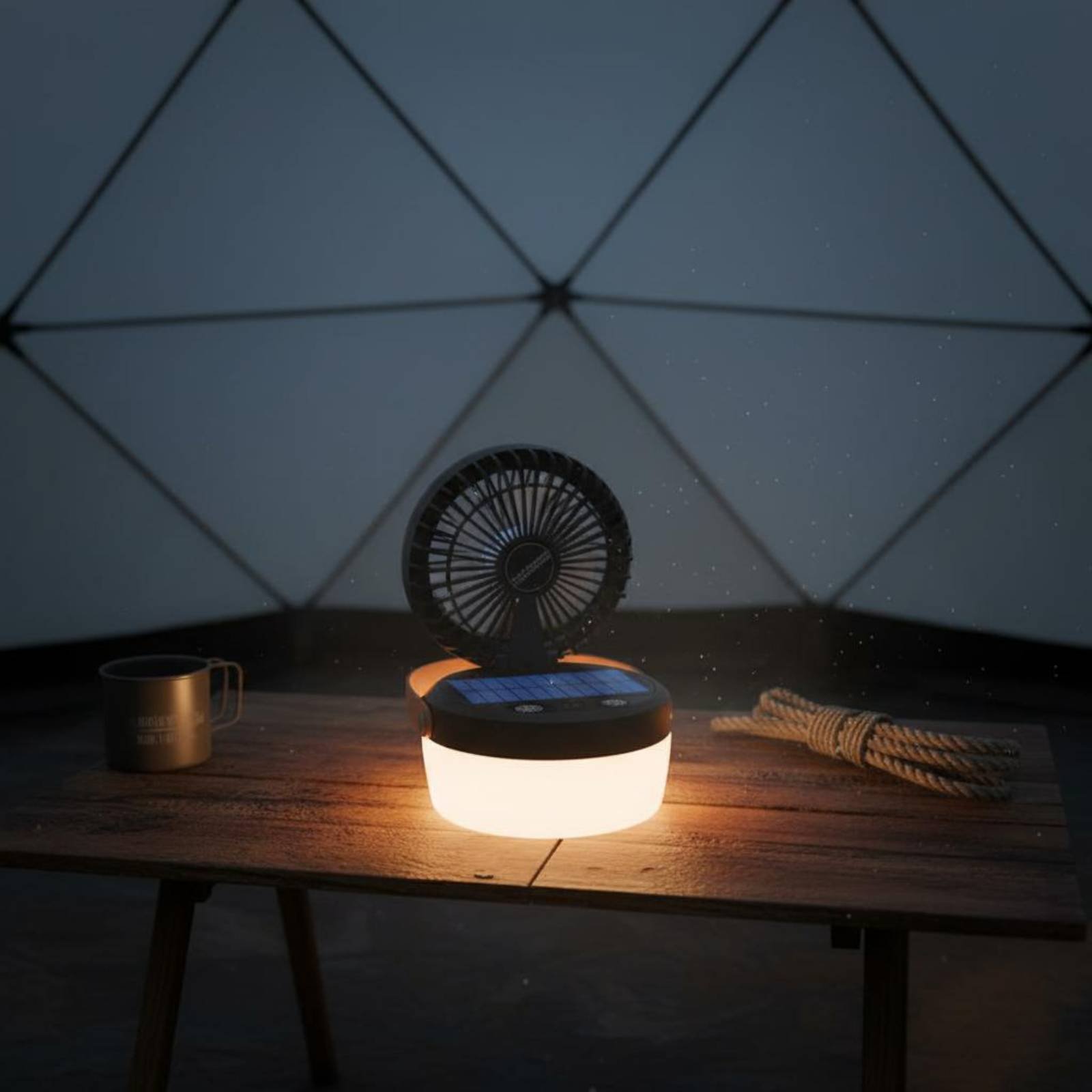 Solar Lantern Hanging - Solar Camping Fan Lantern Foldable Design