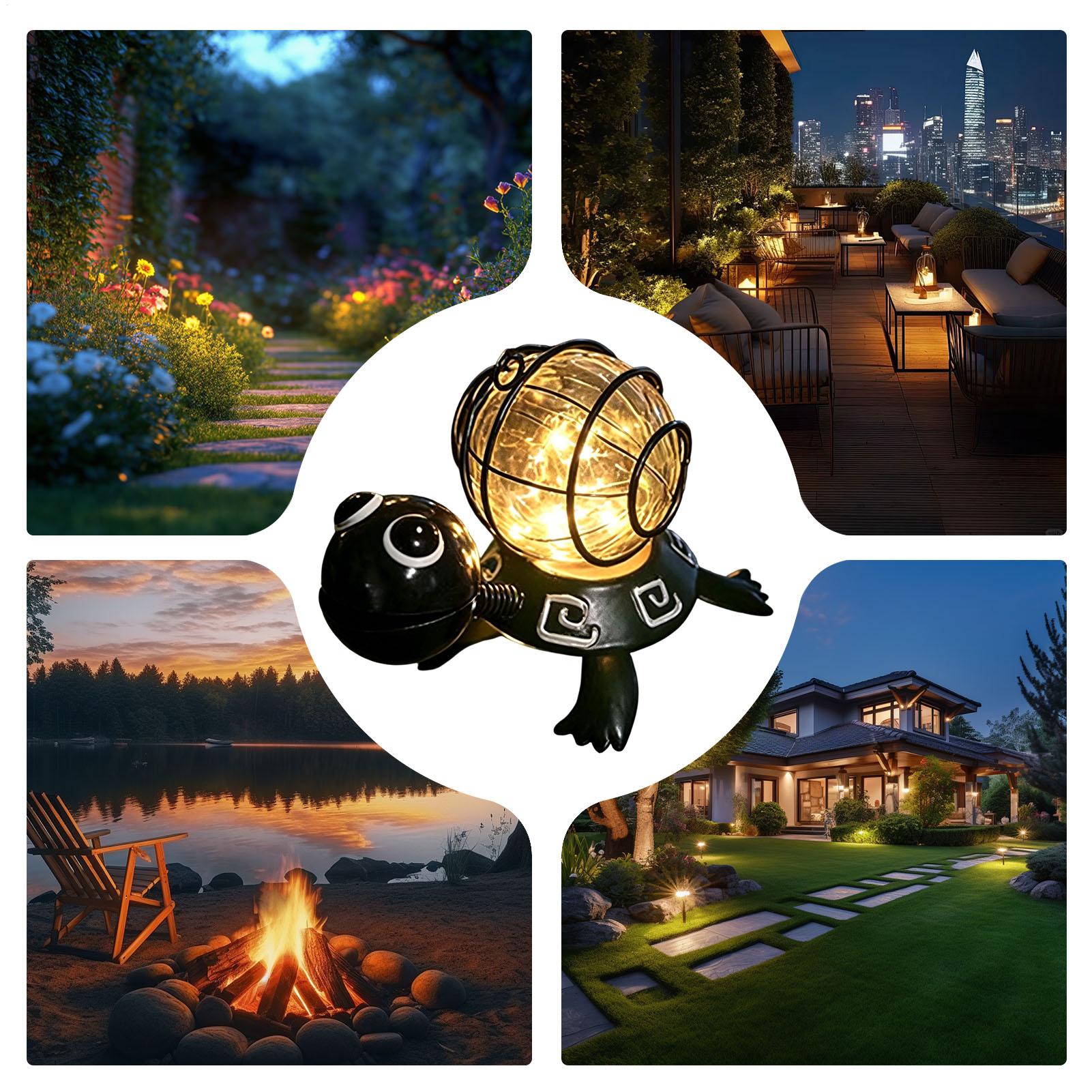 Solar Path Light - Solar Turtle Garden Statue Waterproof Metal