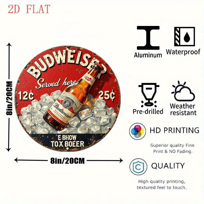 1pc Vintage Beer Logo Metal Wa - Outdoor Lighting Logo 评论和价格