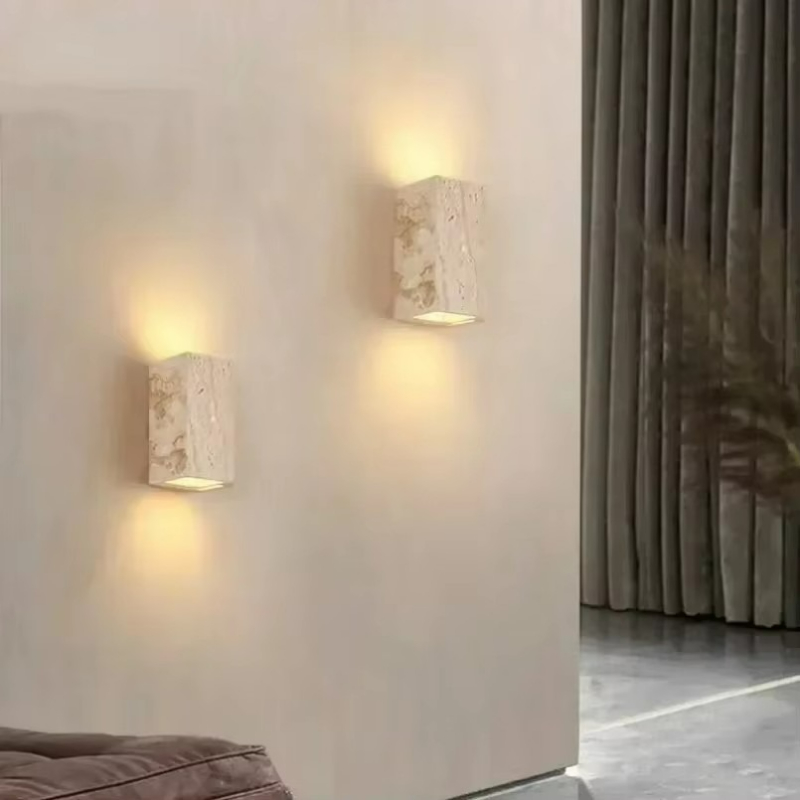 Yellow Travertine Stone Wall M - Outdoor Lighting On House 评论和价格