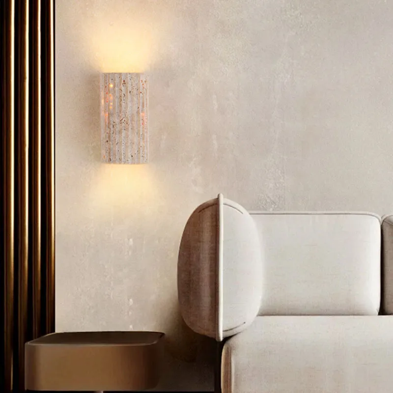 Yellow Travertine Stone Wall M - Outdoor Lighting On House 评论和价格