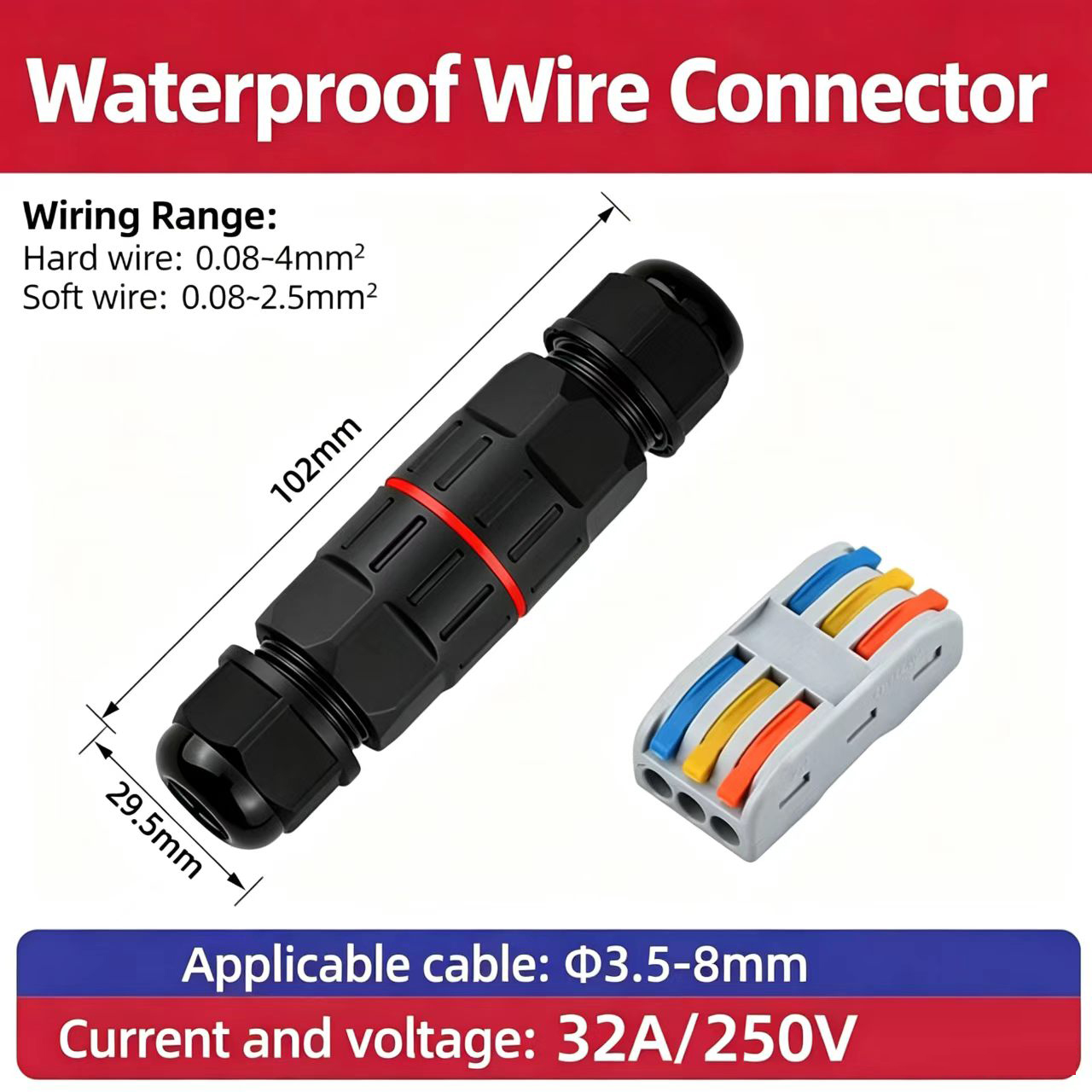 1Pc 2 Pin 3 Pin Wire Connector - Outdoor Lighting Low Voltage 评论和价格