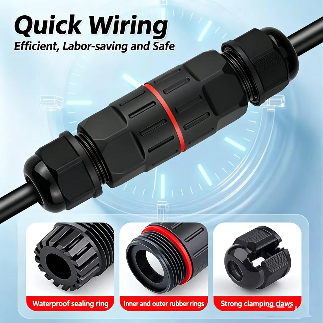 1Pc 2 Pin 3 Pin Wire Connector - Outdoor Lighting Low Voltage 评论和价格