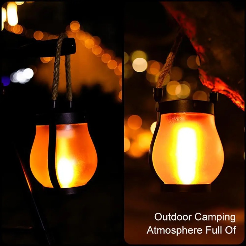 Solar Flame Lamp USB Rechargea - Solar Lantern Hanging 评论和价格