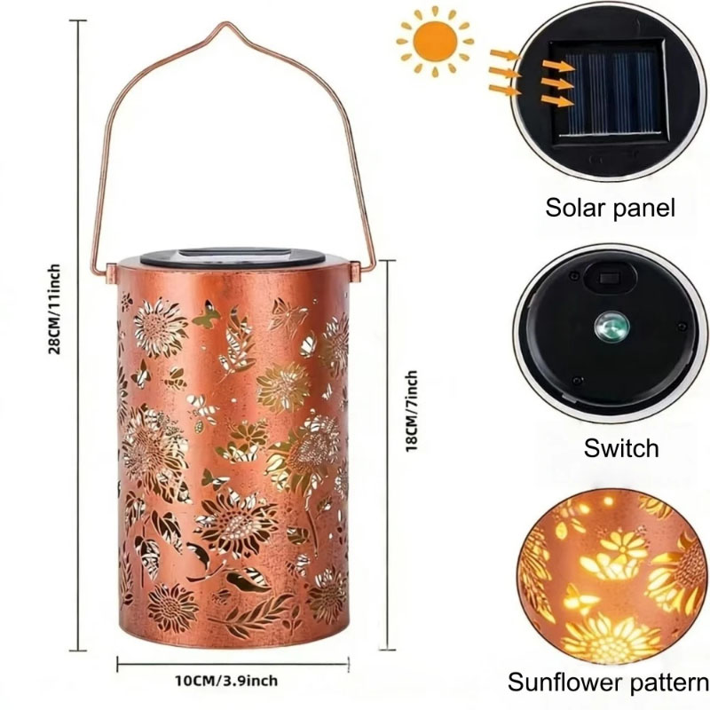 Colorful Sunflower Hummingbird - Solar Lantern Hanging 评论和价格