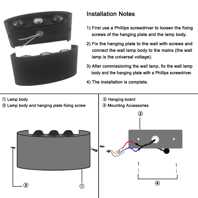 2W 4W 6W 8W 10W 12W LED Wall L - Outdoor Lighting On House 评论和价格
