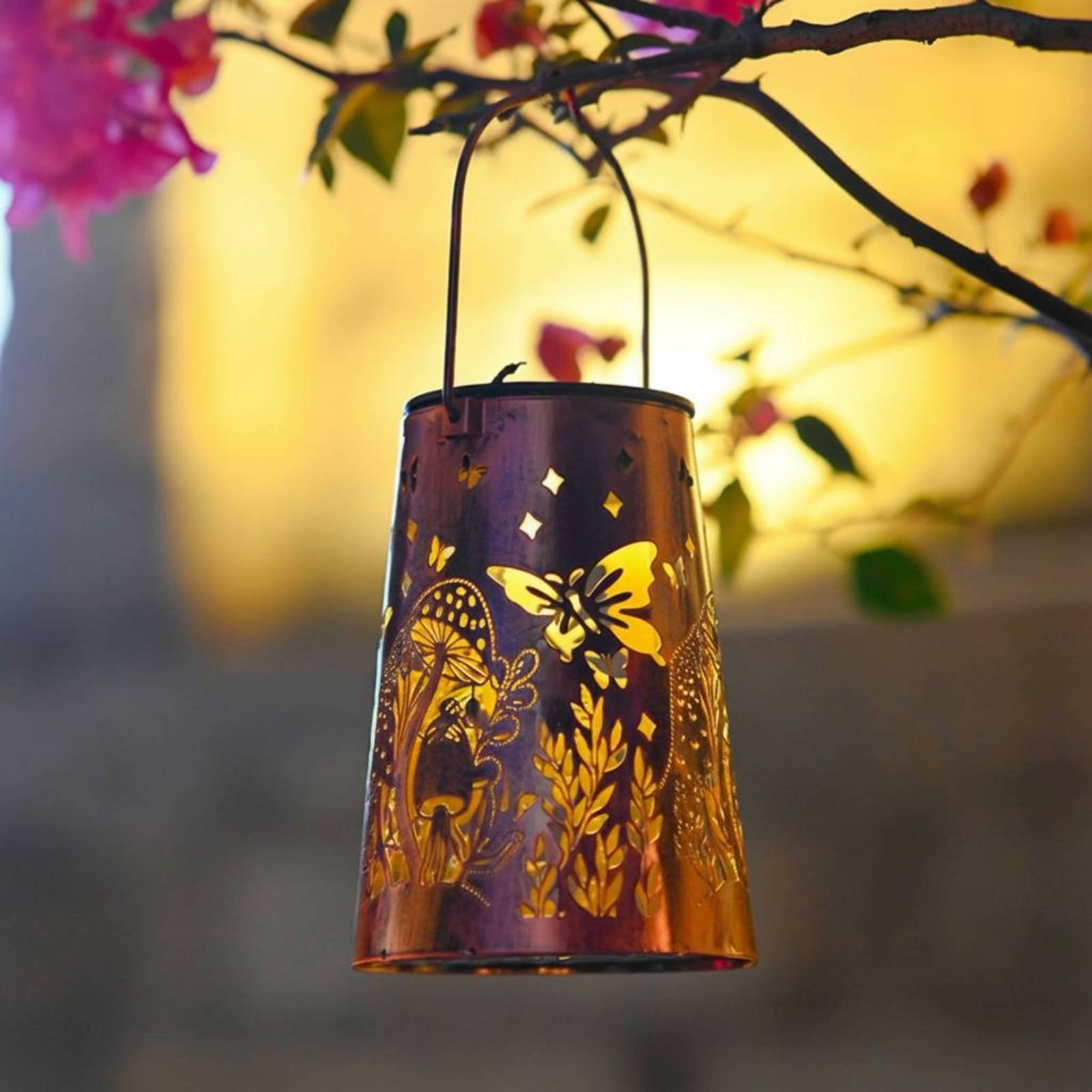 Floral Garden Lantern Pattern  - Solar Lantern Hanging 评论和价格