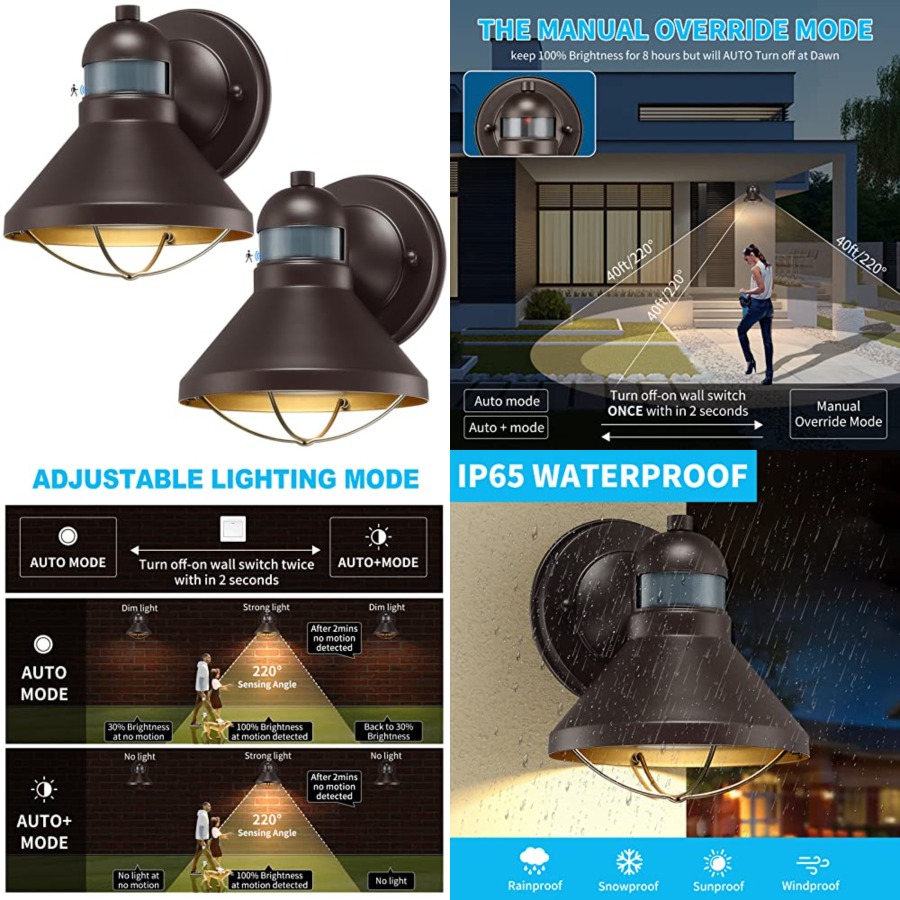 2 Pack Motion Sensor Outdoor L - Outdoor Lighting Lanterns 评论和价格