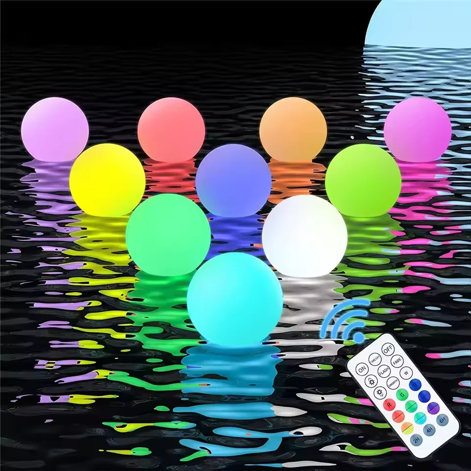 1-5PCS Floating Pool Lights wi - Outdoor Lighting Around Pool 评论和价格