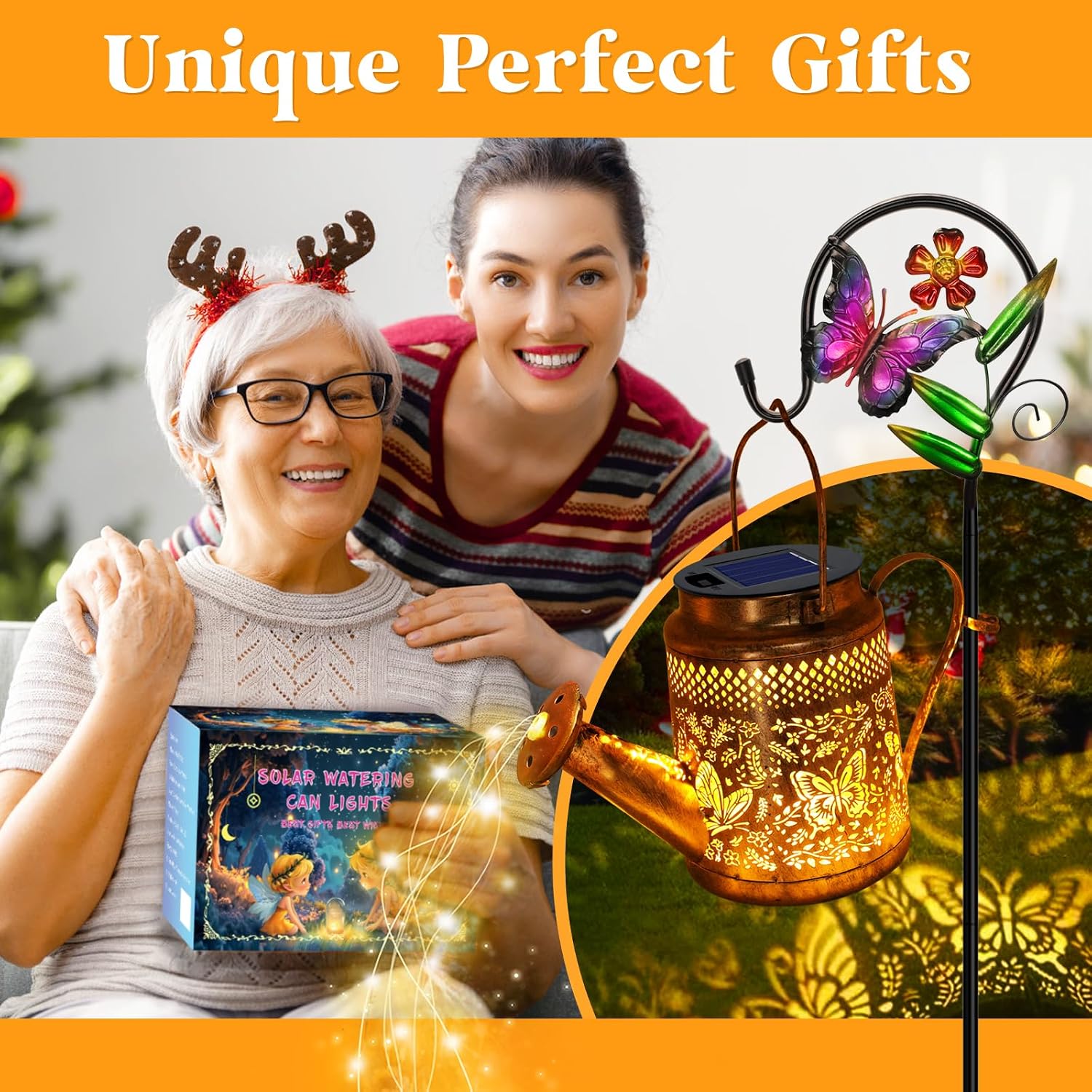 2 Pack Big Solar Butterfly Wat - Solar Lantern Hanging 评论和价格