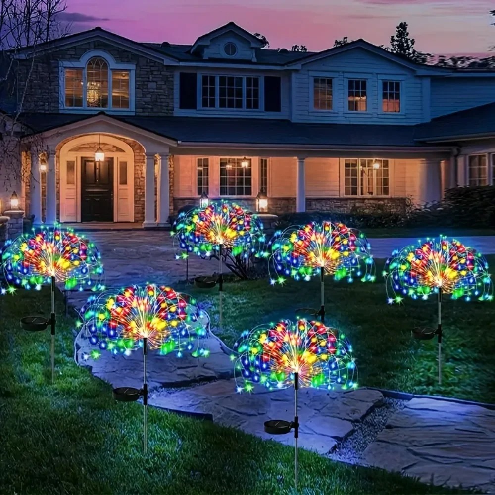 Solar LED Firework Fairy Light - Bollard Light Garden 评论和价格