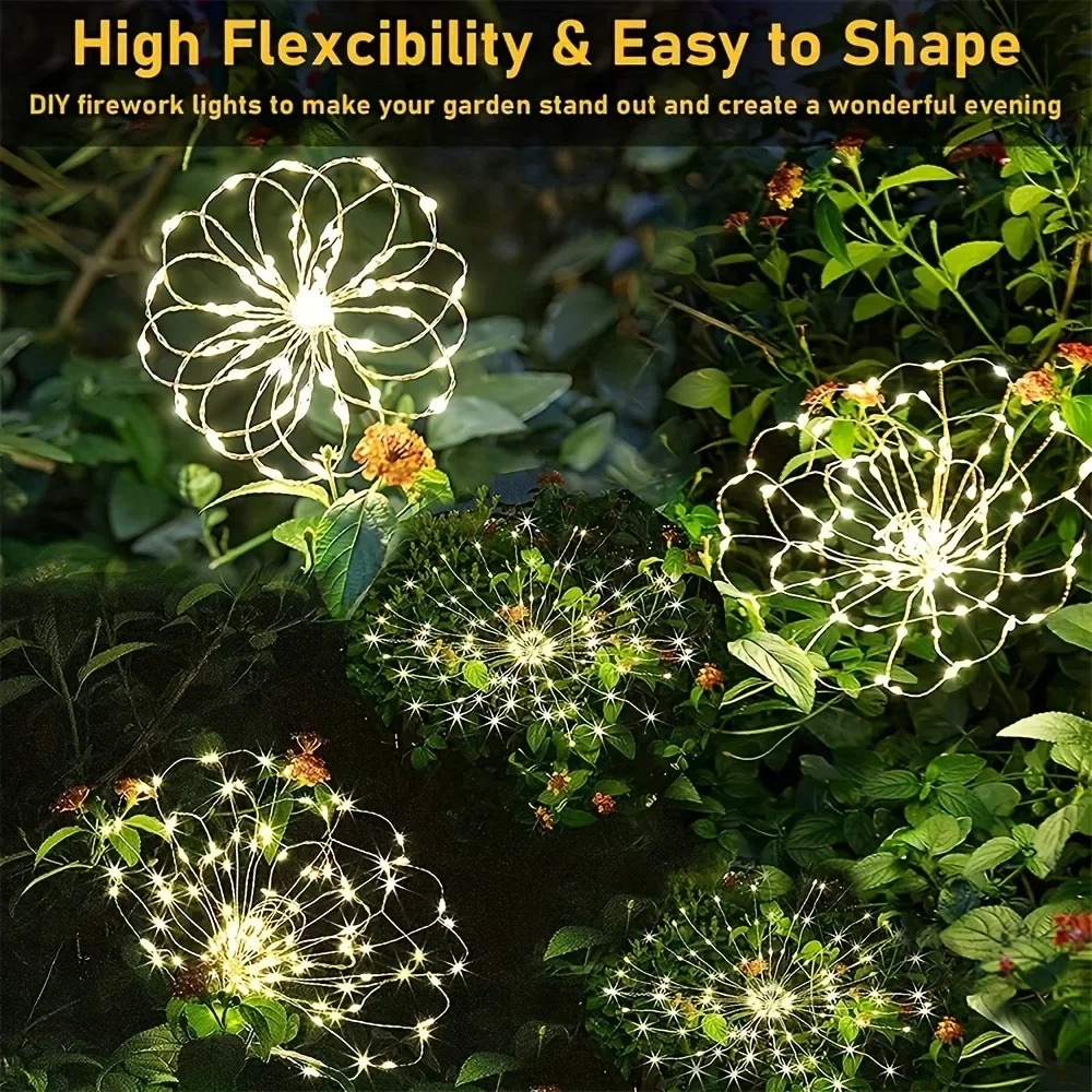 Solar LED Firework Fairy Light - Bollard Light Garden 评论和价格