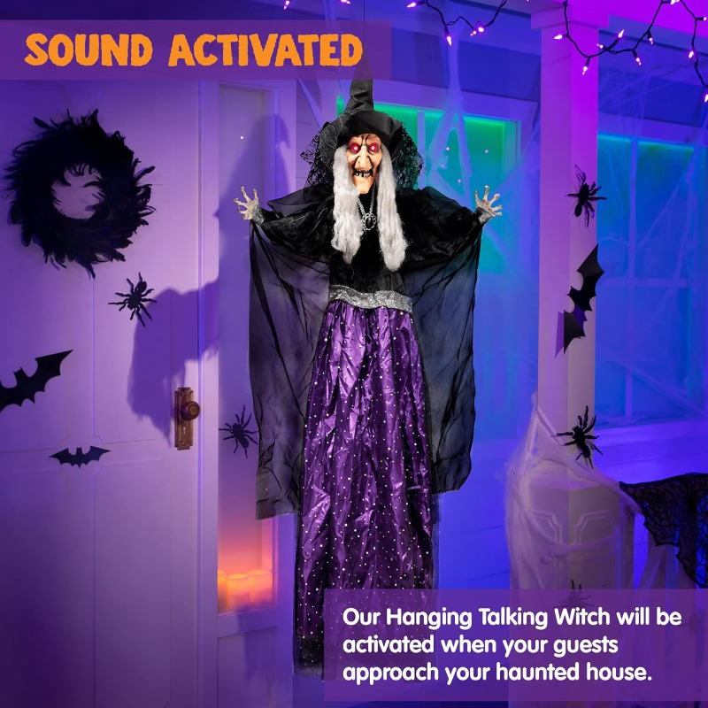 47'' Animated Witch Halloween  - Bollard Light Garden 评论和价格