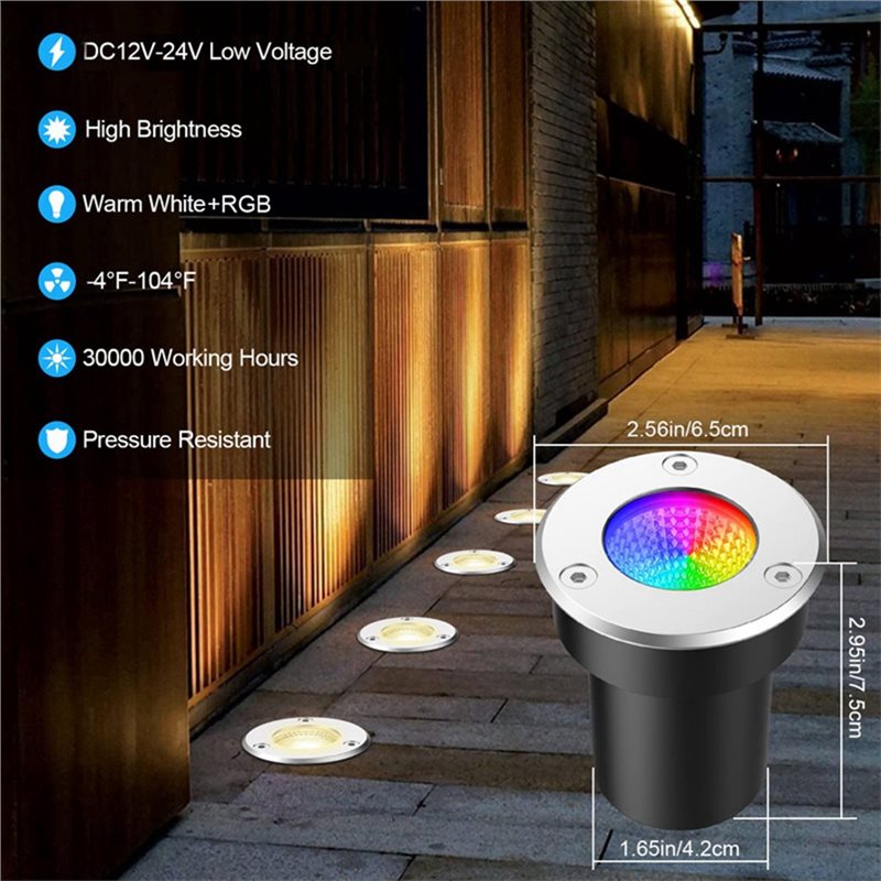 【NEW YEAR  】RGBW In Ground Lig - Outdoor Lighting Low Voltage 评论和价格