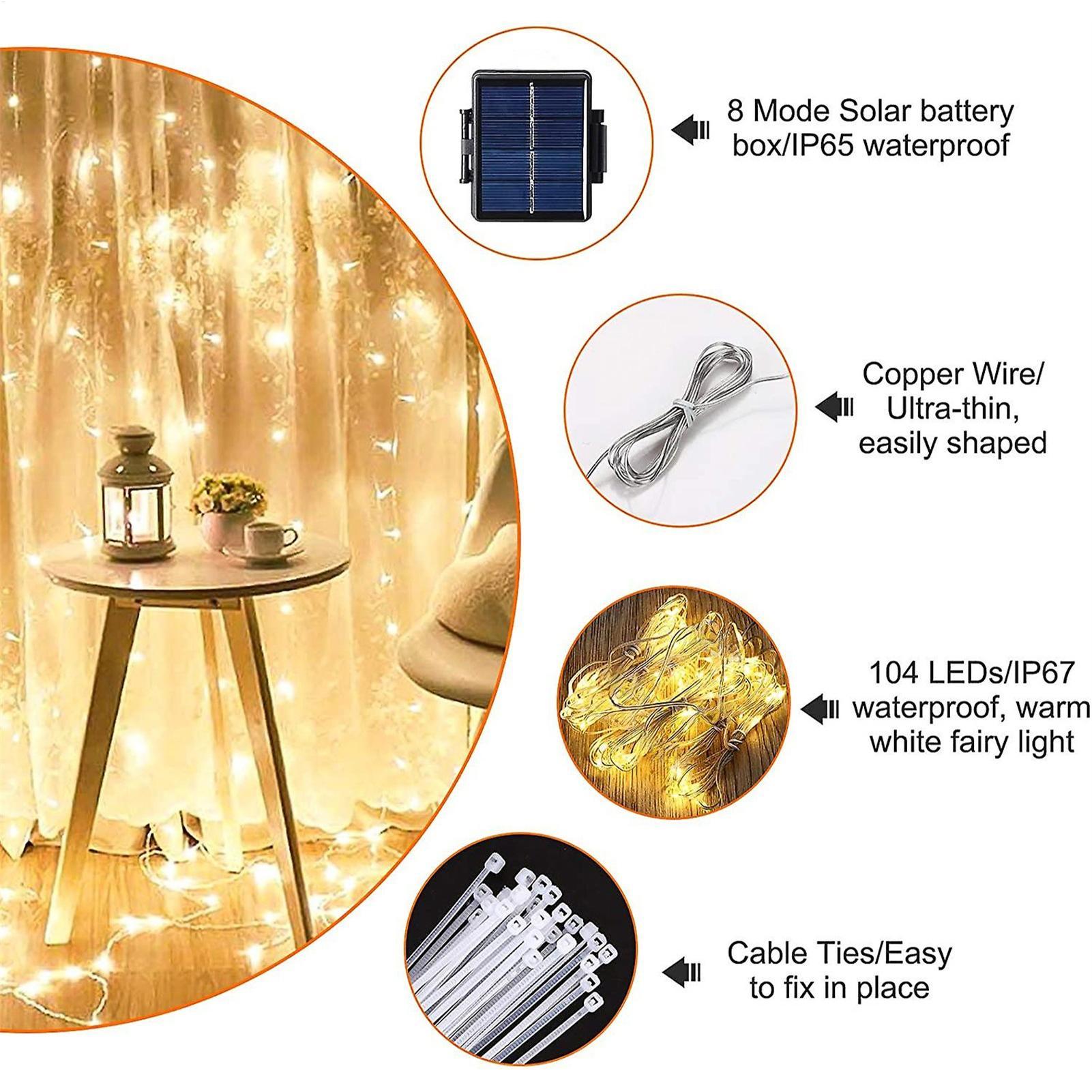 Solar Umbrella String Light 10 - Outdoor Lighting Led Fixtures 评论和价格