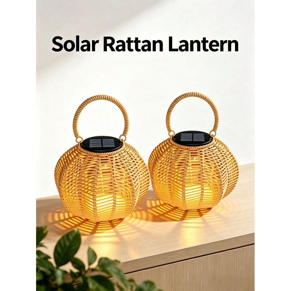 Rattan Solar Ambient Light For - Solar Lantern Hanging 评论和价格