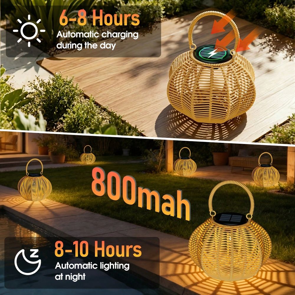 Rattan Solar Ambient Light For - Solar Lantern Hanging 评论和价格