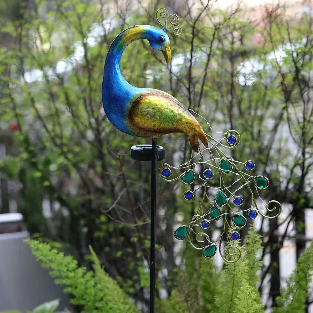 Metal Peacock Solar Stake Ligh - Bollard Light Garden 评论和价格
