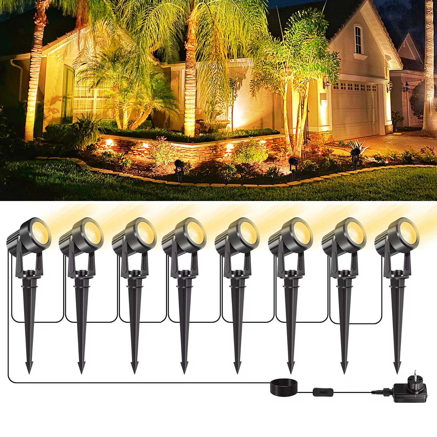 4/6/8LEDS 3000K Outdoor Spotli - Outdoor Lighting Low Voltage 评论和价格