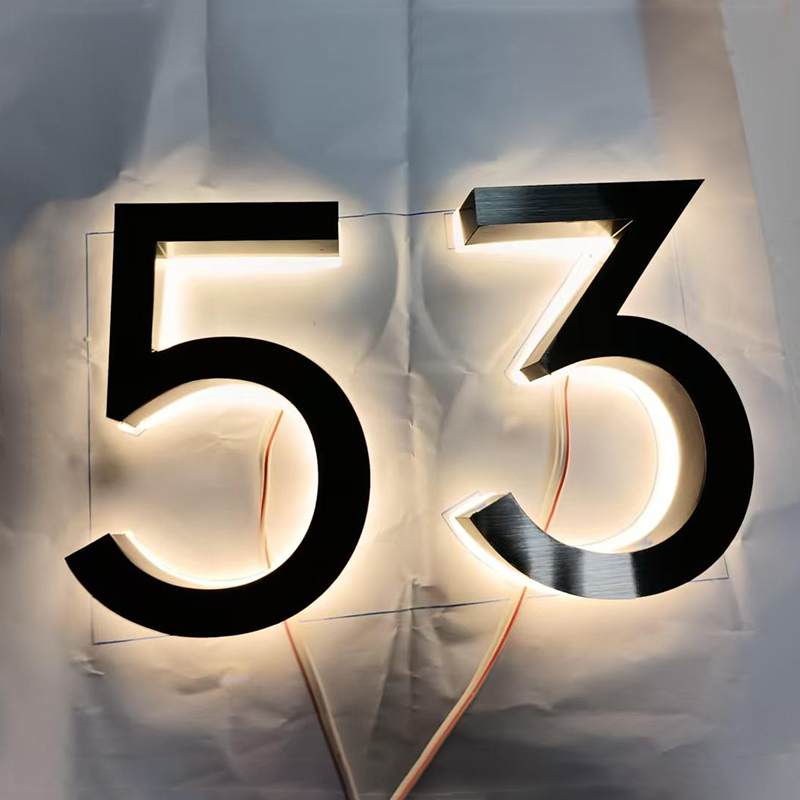 Metal 3D LED House Number Ligh - Outdoor Lighting Logo 评论和价格