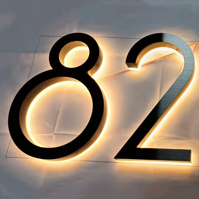 Metal 3D LED House Number Ligh - Outdoor Lighting Logo 评论和价格