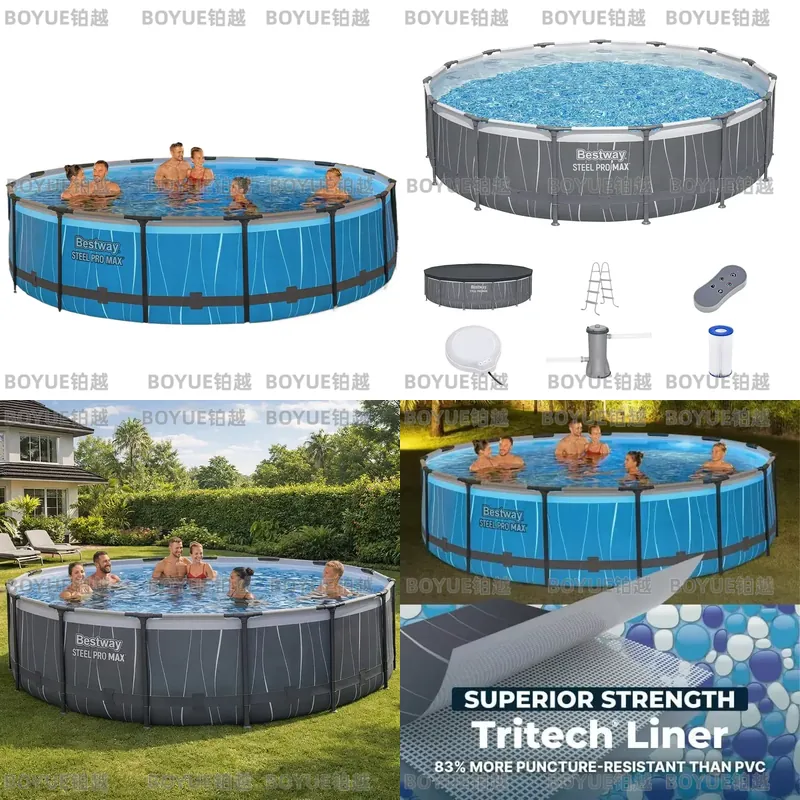 Round Steel Frame Above Ground - Outdoor Lighting Around Pool 评论和价格