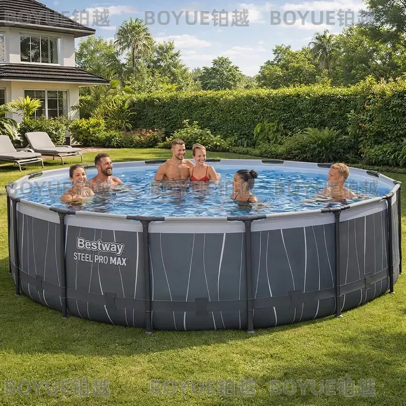 Round Steel Frame Above Ground - Outdoor Lighting Around Pool 评论和价格