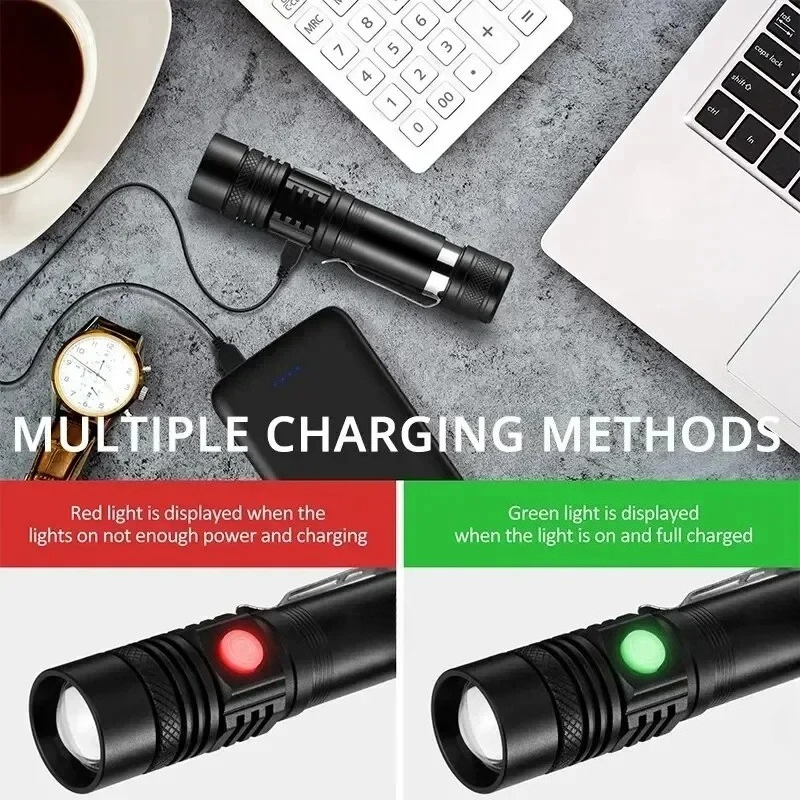 T6 LED Rechargeable Flashlight - Outdoor Lighting Setup 评论和价格