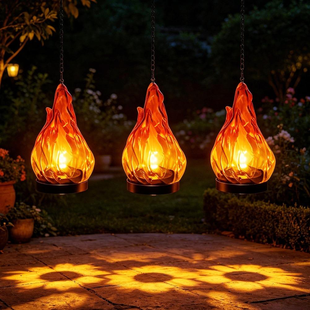 Solar Flame Hanging Lantern Li - Solar Lantern Hanging 评论和价格