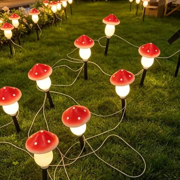 Solar Mushroom String Lights W - Outdoor Lighting Switch 评论和价格