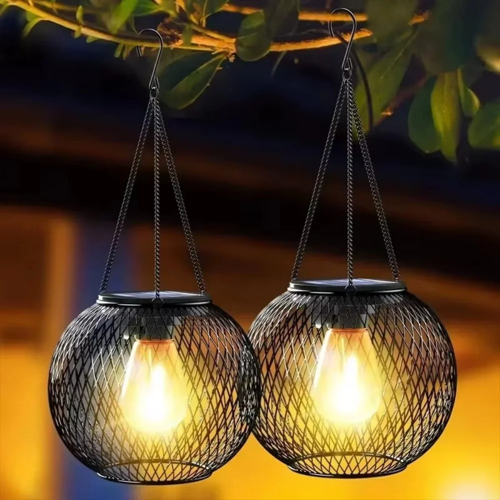 Solar Lantern Iron Art Outdoor - Bollard Light Garden 评论和价格