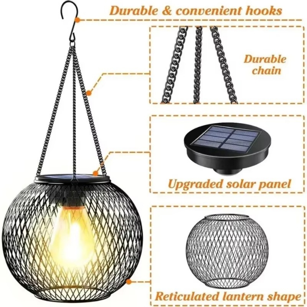 Solar Lantern Iron Art Outdoor - Bollard Light Garden 评论和价格