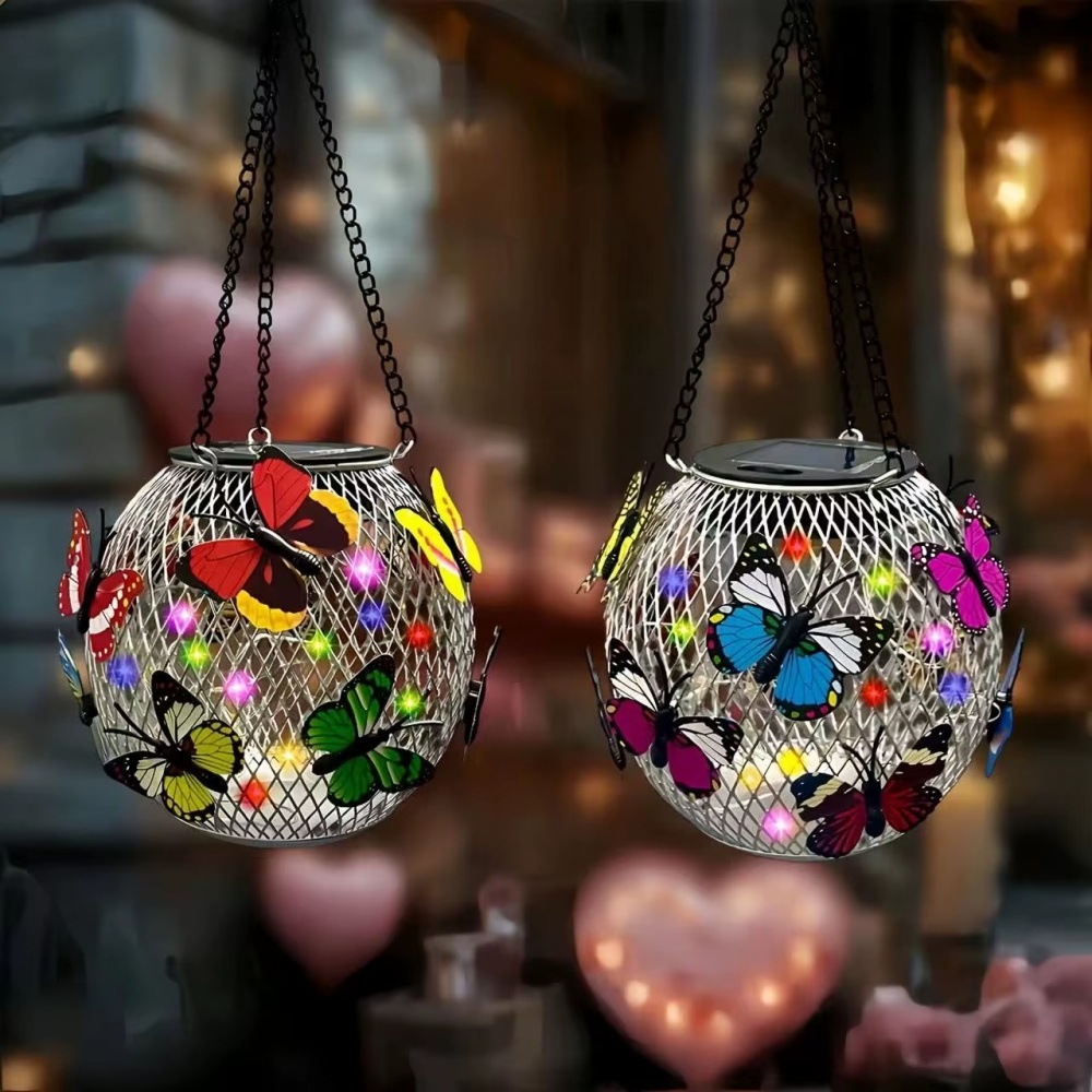Solar Lantern Iron Art Outdoor - Bollard Light Garden 评论和价格