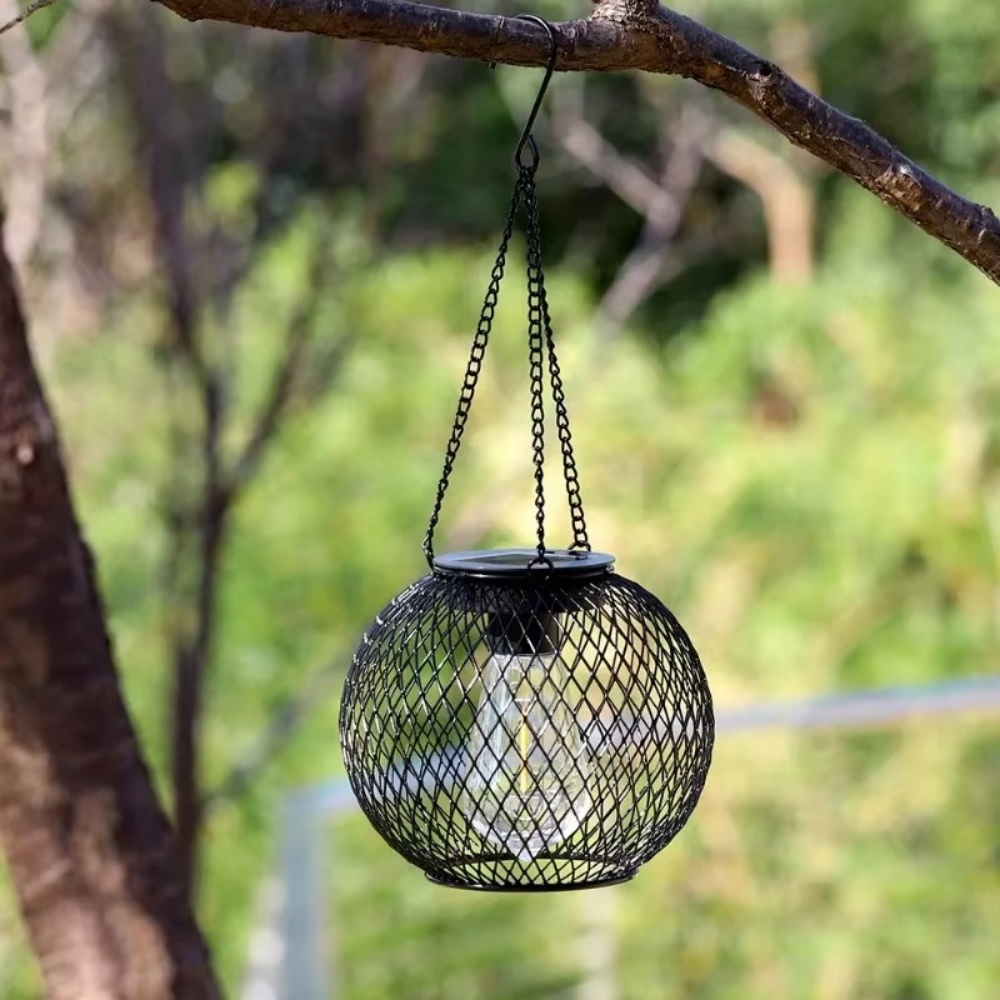 Solar Lantern Iron Art Outdoor - Bollard Light Garden 评论和价格